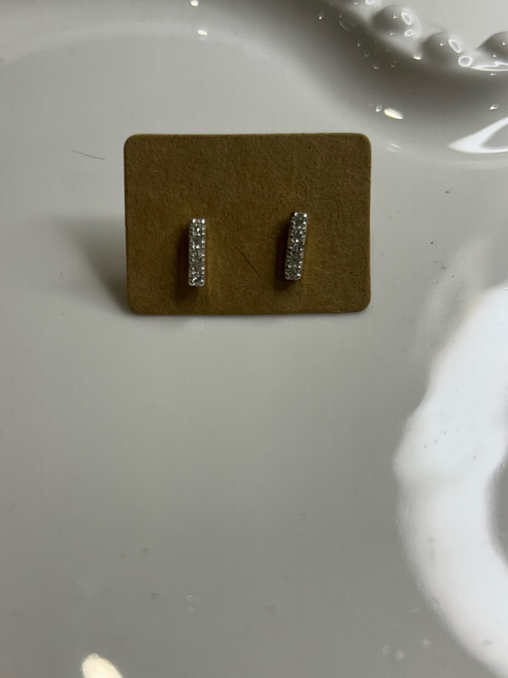Silver Plated Bar Stud Earrings